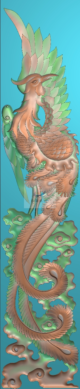 LF-066单凤祥云竖向